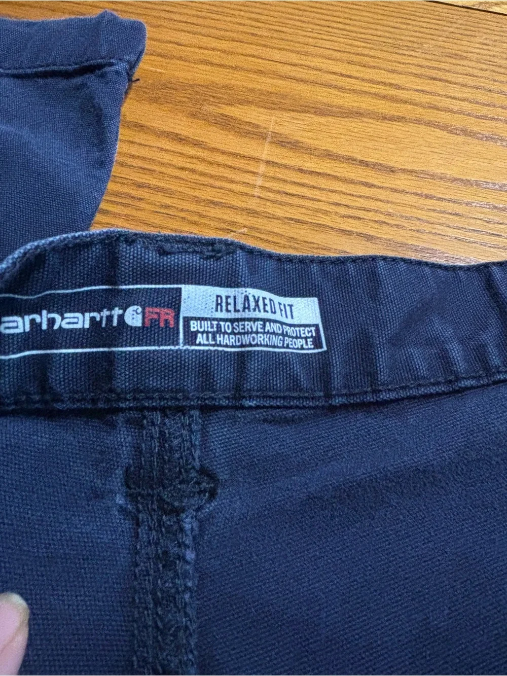 Carhartt Black Relaxed-Fit Work Pants with Logo Waistband